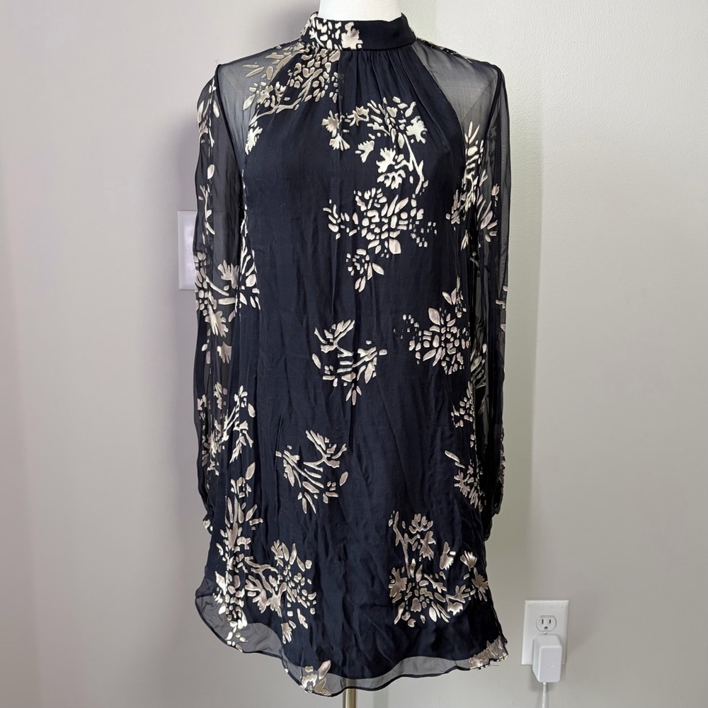 Haute Hippie The Mentor Silk Blend Floral Mini Shift Dress